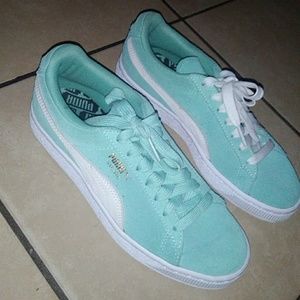 Mint Suede Puma Sneakers